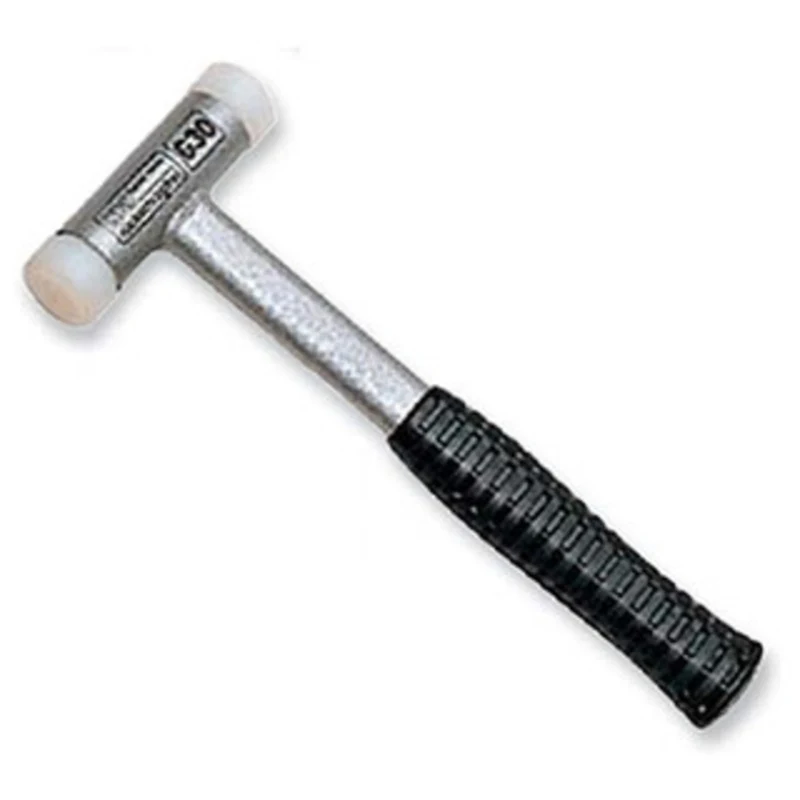 Dead Blow Nylon Hammer, Heavy Duty Rubber Grip, 1-3/16 Face Dia., 11-3/8 Length - 98-500-2